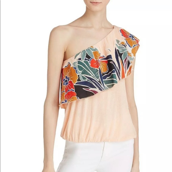 Free People Tops - Free People Peach M Annka Bubble OneShoulder Boho
